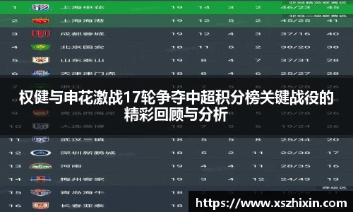 权健与申花激战17轮争夺中超积分榜关键战役的精彩回顾与分析